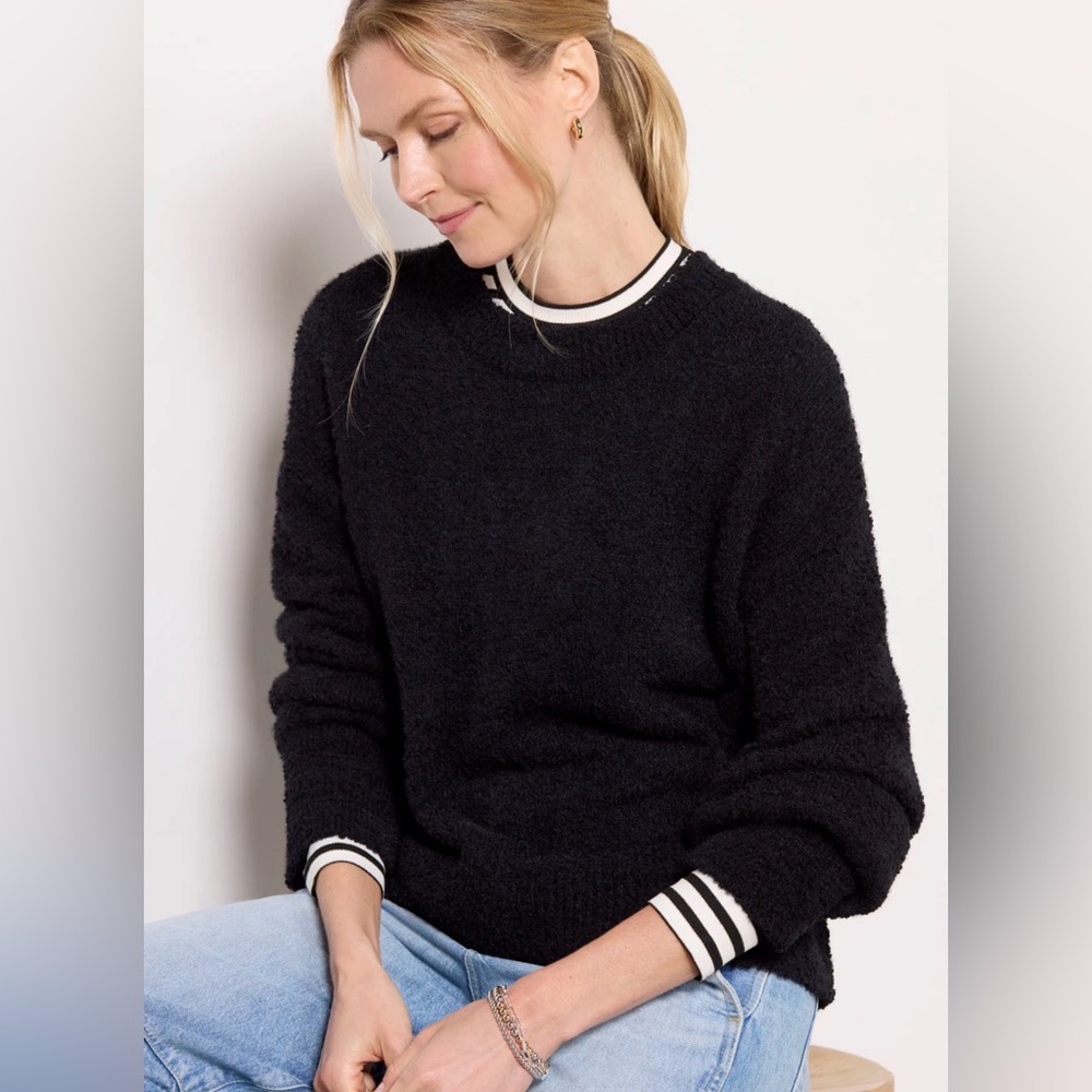 Evereve Sanctuary Mila Black Pullover Crew Neck Sweater Size Small